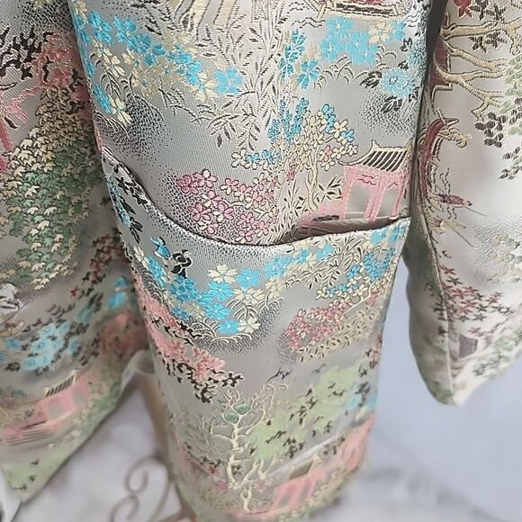 Vintage 40's Shanghi China Spring Blossom Kimono Jacket Dressy - Picture 7 of 16